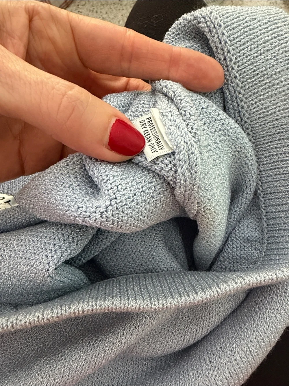 St John Evening Marie Gray ice light blue knit mini skirt 2